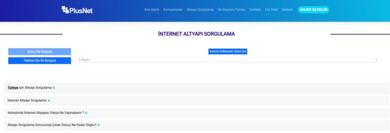 Plusnet altyapı sorgulama nasıl yapılır?